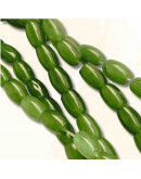 Calcedonia Teñida. Verde. Barril. 9x6 mm. 1 mm perforación. 40 uds hilo aprox. 1 hilo.