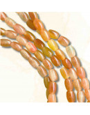 Calcedonia Teñida. Naranja Multicolor. Barril. 9x6 mm. 1 mm perforación. 40 uds hilo aprox. 1 hilo.
