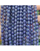 Calcedonia Teñida. Azul Lapislazuli. Barril. 9x6 mm. 1 mm perforación. 40 uds hilo aprox. 1 hilo.