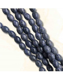 Calcedonia Teñida. Azul Lapislazuli. Barril. 9x6 mm. 1 mm perforación. 40 uds hilo aprox. 1 hilo.