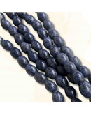 Calcedonia Teñida. Azul Lapislazuli. Barril. 9x6 mm. 1 mm perforación. 40 uds hilo aprox. 1 hilo.