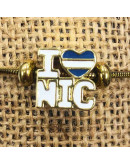 Nicaragua+Corazón. Pandora Charm. Aleación Cobre. Baño 18KGold. 15x14x8 mm.5 mm perforacion. 1 ud.