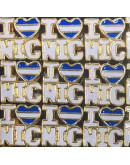 Nicaragua+Corazón. Pandora Charm. Aleación Cobre. Baño 18KGold. 15x14x8 mm.5 mm perforacion. 1 ud.