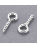 Armellas. Aleación de cobre. Color platedo. 10x4 milímetros. 2 mm agujero. 200 unidades. Armellas. Aleación de cobre. Color platedo. 10x4 milímetros. 2 mm agujero. 200 unidades.