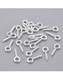 Armellas. Aleación de cobre. Color platedo. 10x4 milímetros. 2 mm agujero. 200 unidades. Armellas. Aleación de cobre. Color platedo. 10x4 milímetros. 2 mm agujero. 200 unidades.