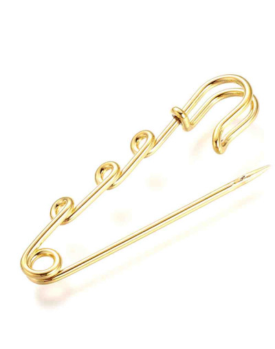 Broche para tela. Aleación de cobre. Color dorado. 50 milímetros. 1,5 mm agujero. 2 unidades.