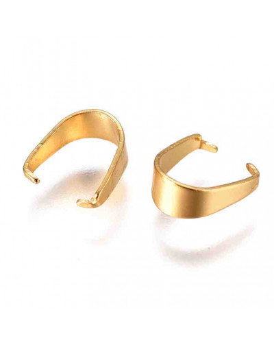 Cierre para dijes. Acero inoxidable. Real 18K Gold. 6,5x3 milímetros. 10 unidades.