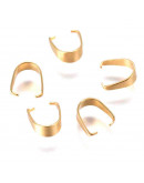 Cierre para dijes. Acero inoxidable. Real 18K Gold. 6,5x3 milímetros. 10 unidades.