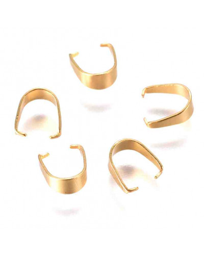 Cierre para dijes. Acero inoxidable. Real 18K Gold. 6,5x3 milímetros. 10 unidades.