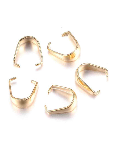 Cierre para dijes. Acero inoxidable. Real 18K Gold. 8x7,5x4 milímetros. 10 unidades.