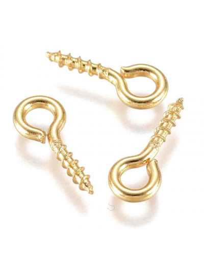 Armellas. Acero inoxidable. Color dorado. 10x4 milímetros. 2 mm agujero. 20 unidades.