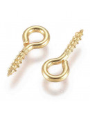 Armellas. Acero inoxidable. Color dorado. 10x4 milímetros. 2 mm agujero. 20 unidades. Armellas. Acero inoxidable. Color dorado. 10x4 milímetros. 2 mm agujero. 20 unidades.