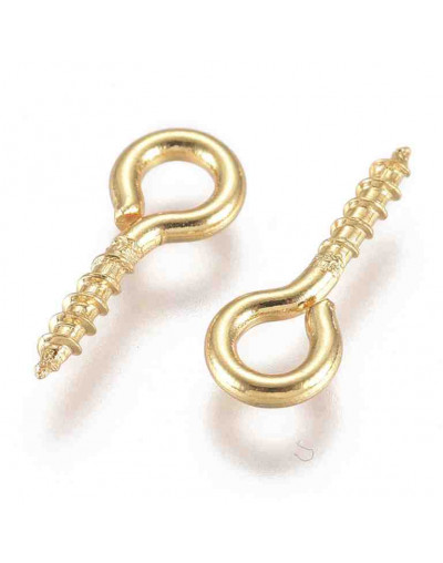 Armellas. Acero inoxidable. Color dorado. 10x4 milímetros. 2 mm agujero. 20 unidades.