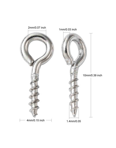 Armellas. Acero inoxidable. Color plateado. 10x4 milímetros. 2 mm agujero. 20 unidades.