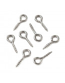 Armellas. Acero inoxidable. Color plateado. 10x4 milímetros. 2 mm agujero. 20 unidades. Armellas. Acero inoxidable. Color plateado. 10x4 milímetros. 2 mm agujero. 20 unidades.