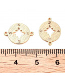 Rosa de los Vientos. Aleación de cobre. Baño 18K Gold. 11x14,5x1 mm. 0,8 mm perforación. 1 ud. Rosa de los Vientos. Aleación de cobre. Baño 18K Gold. 11x14,5x1 mm. 0,8 mm perforación. 1 ud.