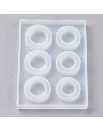 Moldes de silicona. Para resina. Anillos. 83x59x8 mm. 18 y 19 mm diámetro interior. 1 unidad.