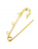 Broche para tela. Aleación de cobre. Color dorado. 75 milímetros. 3 agujeros. 3 mm agujero. 2 uds. Broche para tela. Aleación de cobre. Color dorado. 75 milímetros. 3 agujeros. 3 mm agujero. 2 uds.