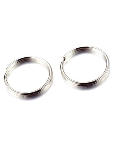 Accesorio para llavero. Aleación de cobre. Color platino. 20 mm diámetro. 2 mm grosor. 30 unidades.