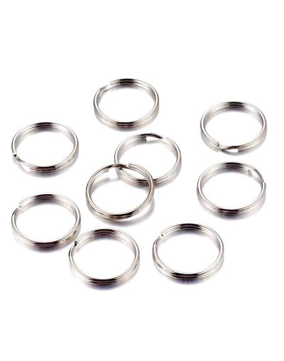Accesorio para llavero. Aleación de cobre. Color platino. 20 mm diámetro. 2 mm grosor. 30 unidades.