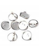 Base para broche. Aleación de cobre. Color plateado. 29 mm diámetro. 10 unidades. Base para broche. Aleación de cobre. Color plateado. 29 mm diámetro. 10 unidades.