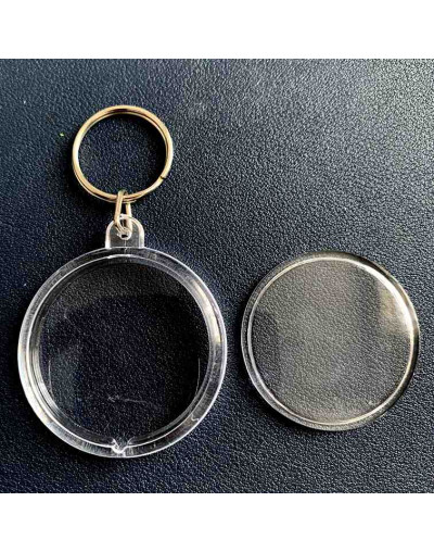 Accesorio llavero. Moneda. Acrílico+aleación de cobre dorado. 47 milímetros. 5 unidades.