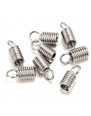 Terminales. Acero inoxidable. Color plateado. 13x6 mm. 4,5 mm interior. 20 unidades.