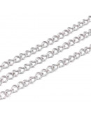 Extensión para cadena. Acero inoxidable. Color plateado. 4x3x0,6 milímetros. 1 metro.