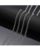 Extensión para cadena. Acero inoxidable. Color plateado. 4x3x0,6 milímetros. 1 metro.