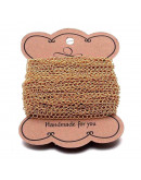 Extensión para cadena. Acero inoxidable. Color dorado. 4x3x0,6 milímetros. 1 metro.