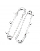 Broche para tela. Aleación de cobre. Color plateado. 75 milímetros. 3 agujeros. 3 mm agujero. 2 uds. Broche para tela. Aleación de cobre. Color plateado. 75 milímetros. 3 agujeros. 3 mm agujero. 2 uds.