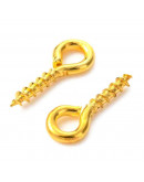 Armellas. Aleación de cobre. Color dorado. 10x4 milímetros. 2 mm agujero. 200 unidades. Armellas. Aleación de cobre. Color dorado. 10x4 milímetros. 2 mm agujero. 200 unidades.