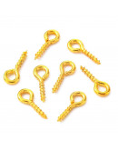 Armellas. Aleación de cobre. Color dorado. 10x4 milímetros. 2 mm agujero. 200 unidades. Armellas. Aleación de cobre. Color dorado. 10x4 milímetros. 2 mm agujero. 200 unidades.