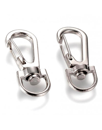 Accesorio para llaveros. Aleación de cobre. Color platino. 36x13x7 milímetros. 4 unidades.