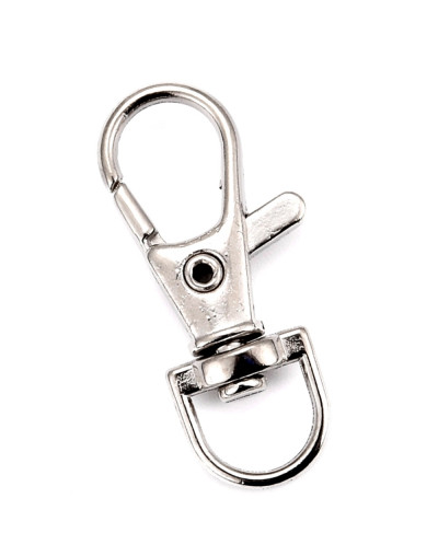 Accesorio para llaveros. Aleación de cobre. Color platino. 37x14x7 milímetros. 4 unidades.