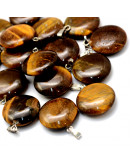 Ojo de Tigre. Moneda. Aleación de cobre. Color plateado. 22x7 milímetros. 2x7 mm cierre. 1 ud. Ojo de Tigre. Moneda. Aleación de cobre. Color plateado. 22x7 milímetros. 2x7 mm cierre. 1 ud.