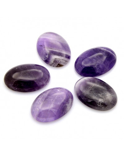 Amatista. Ovalado. 25x18x5~7 mm. Sin perforación. 1 unidad.