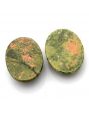 Unakite. Ovalado. 25x18x5~7 mm. Sin perforación. 1 unidad.