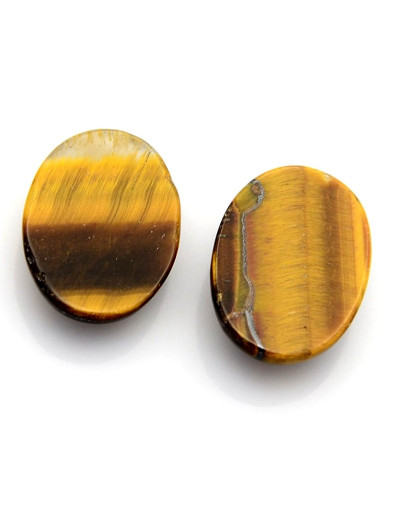 Ojo de Tigre. Ovalado. 25x18x5~7 mm. Sin perforación. 1 unidad.
