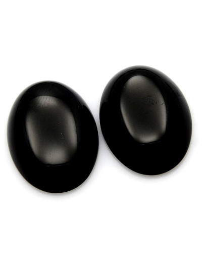 Agata Negra. Ovalado. 25x18x5~7 mm. Sin perforación. 1 unidad.