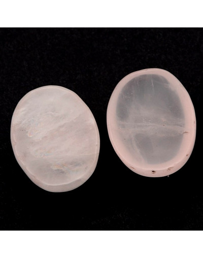 Cuarzo Rosa. Ovalado. 25x18x5~7 mm. Sin perforación. 1 unidad.