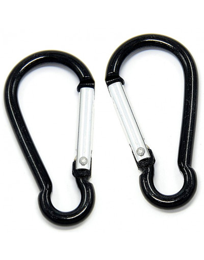 Mosquetón. Aluminio. Color negro. 50x24x4 milímetros. 1 unidad.