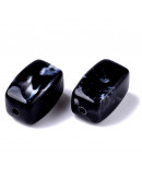 Piedra (imitación). BLACK. Prisma. 13x7,5x7,5 mm. 1,5 mm perforación. 30 unidades aprox.