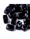 Piedra (imitación). BLACK. Prisma. 13x7,5x7,5 mm. 1,5 mm perforación. 30 unidades aprox.