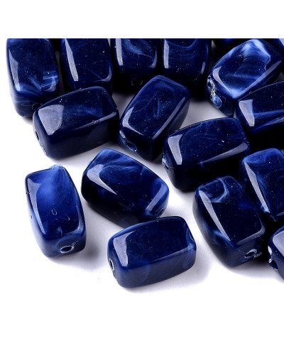 Piedra (imitación). PRUSSIAN BLUE. Prisma. 13x7,5x7,5 mm. 1,5 mm perforación. 30 unidades aprox.