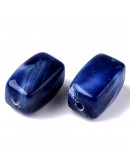 Piedra (imitación). PRUSSIAN BLUE. Prisma. 13x7,5x7,5 mm. 1,5 mm perforación. 30 unidades aprox.