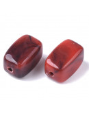 Piedra (imitación). FIRE BRICK. Prisma. 13x7,5x7,5 mm. 1,5 mm perforación. 30 unidades aprox.