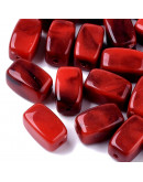 Piedra (imitación). FIRE BRICK. Prisma. 13x7,5x7,5 mm. 1,5 mm perforación. 30 unidades aprox.