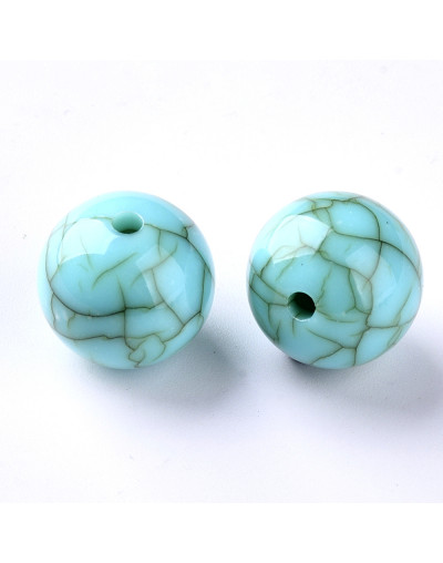 Turquesa (imitación). Esfera. 10x9,5 milímetros. 1,5 mm perforación. 30 unidades aprox.