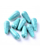 Turquesa (imitación). Gota. 19x8 milímetros. 1,5 mm perforación. 30 unidades aprox.